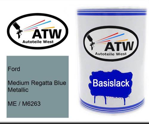 Ford, Medium Regatta Blue Metallic, ME / M6263: 500ml Lackdose, von ATW Autoteile West.